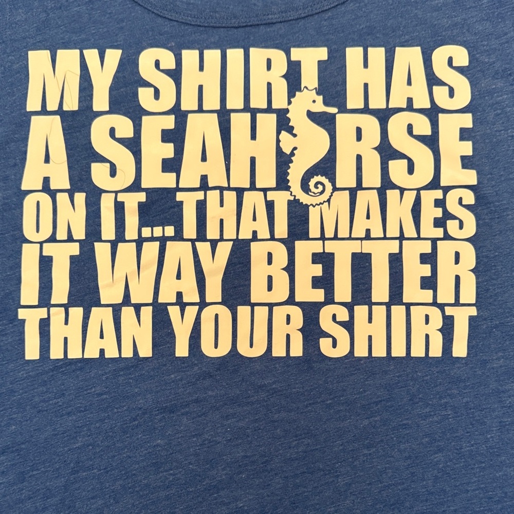 Constantly Varied Gear Blue Tank Top with Seahorse Graphic